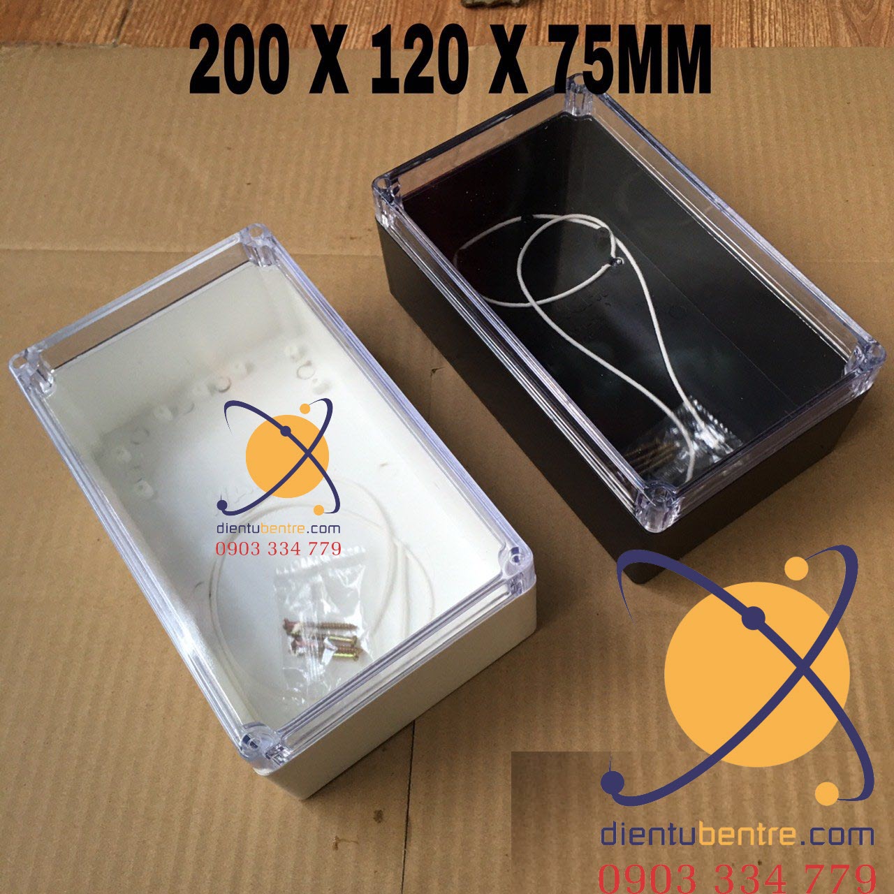 Hộp nhựa 200x120x75 trắng