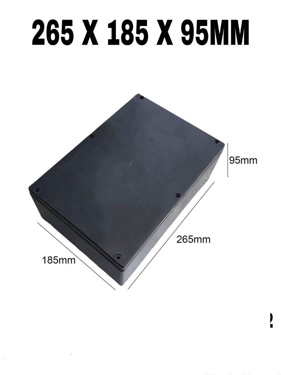 Hộp nhựa 265x185x95 đen nắp trong
