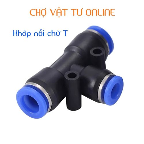 Đầu cút nối giảm nhựa khí nén phun sương PU, nối nhanh khí nén PU dùng để nối ống hơi T 8mm