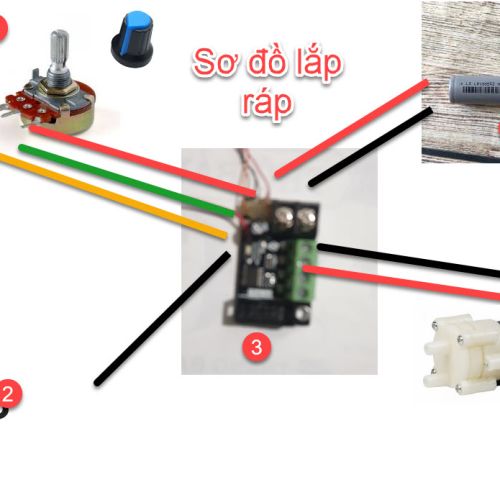 Combo linh kiện làm làm máy rửa tay cảm biến full