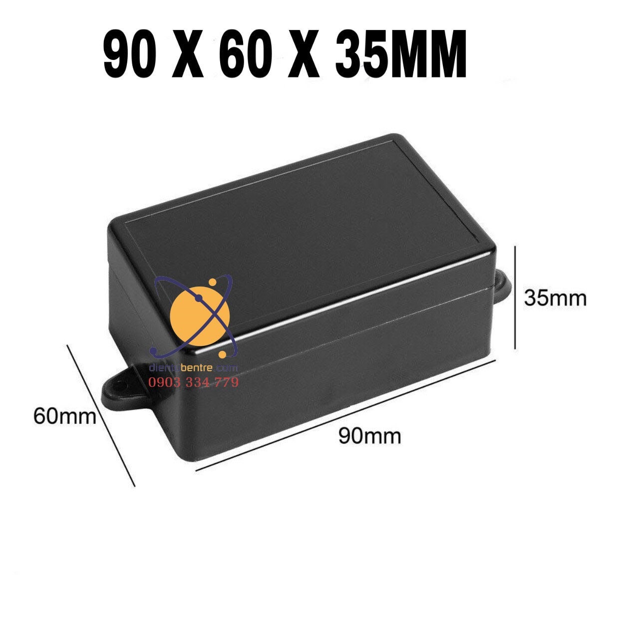 Hộp nhựa 90x60x35  đen