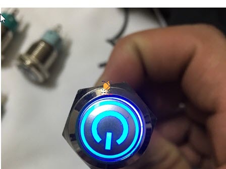 Nút nhấn có đèn chống nước inox 19mm - Nguồn